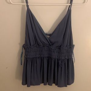 ocean drive blue cropped shirt